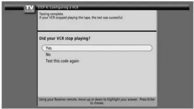 PIONEER PDP4360HD - Screen 19: VCR Code Testing - 2
