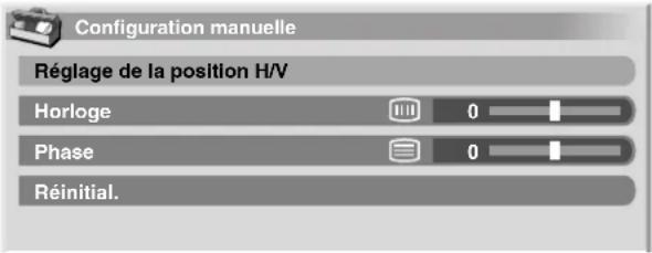 PIONEER PDP4360HD - Réglages manuels de la position de l'image et de l'horloge (mode PC uniquement) - 1