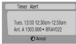 PIONEER PDP4360HD - When scheduled reminder is about to progress (auto-tune is ON) - 1