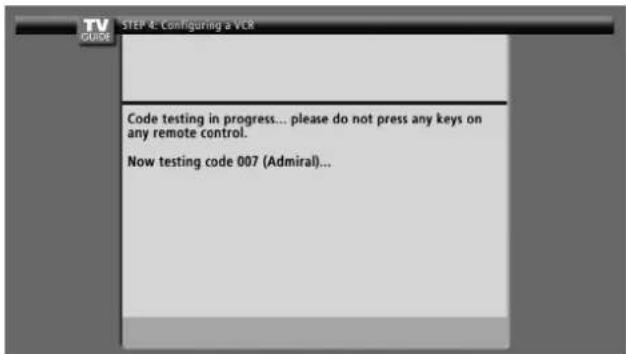 PIONEER PDP4360HD - Screen 19: VCR Code Testing - 1