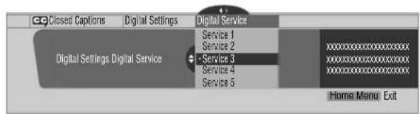 PIONEER PDP4360HD - Selecting digital closed captions - 1