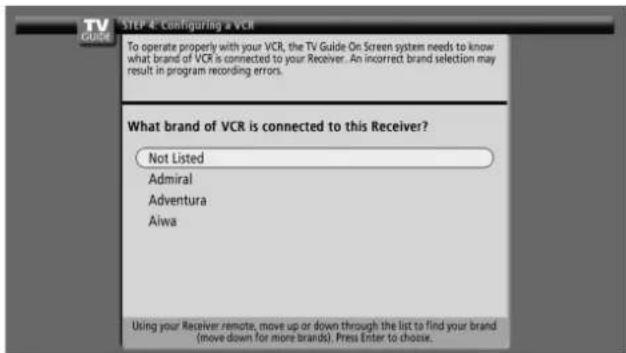 PIONEER PDP4360HD - Screen 17: VCR Brand Name - 1