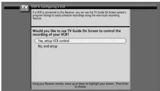 PIONEER PDP4360HD - Screen 15: Is a VCR Connected? - 1
