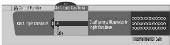 PIONEER PDP4360HD - Configuración de las clasificaciones canadienses en inglés - 1