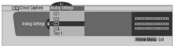 PIONEER PDP4360HD - Selecting the type of conventional closed captions - 1