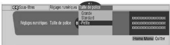PIONEER PDP4360HD - Selection des paramètres du sous-titrage codé numérique - 1