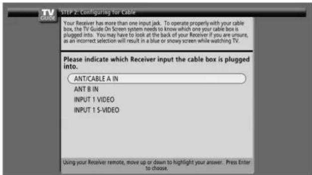 PIONEER PDP4360HD - Screen 5: Which TV Guide input is the cable box plugged into? - 1