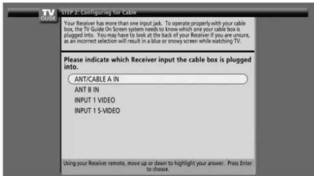 PIONEER PDP4360HD - Pantalla 5: En que entrada de Guía de TV está enchufada la caja de cable? - 1
