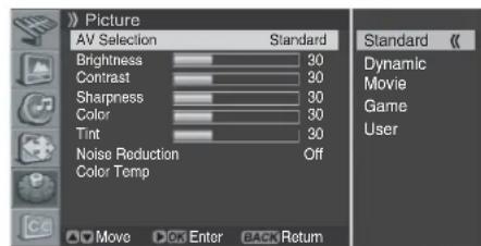PIONEER PDP42A3HD - Selecting the Picture Mode - 1