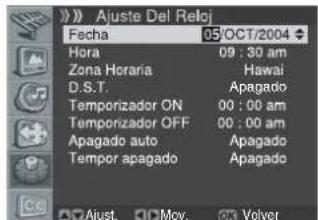 PIONEER PDP42A3HD - Configuración de la Fecha y horaactual - 2