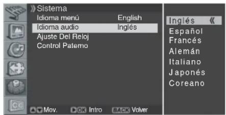 PIONEER PDP42A3HD - Configuración del idioma de audio prioritario de la TV digital - 1