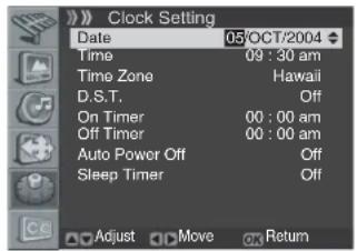 PIONEER PDP42A3HD - Setting the Current Date and Time - 2