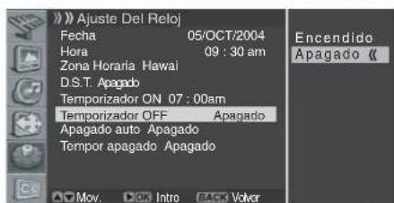 PIONEER PDP42A3HD - Ajuste de la hora de apagado de la pantalla de plasma - 1