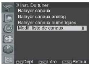 PIONEER PDP42A3HD - Modification de la liste des canaux - 1