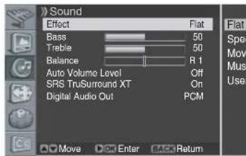 PIONEER PDP42A3HD - Selecting the Sound Effect - 1