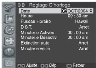 PIONEER PDP42A3HD - Réglage de la date et de l'heure - 2