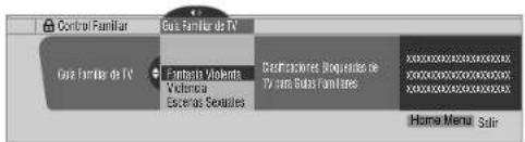 Control Familiar Gua Familiar de TV Gua Familiar de TV Fantasia Violente Victoraria Escenes Sendales Contrucciones Projetadas de TV para Gua Familiaras Home Menu: Salir