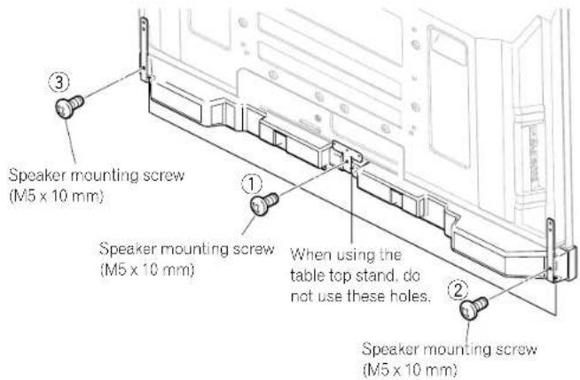 PIONEER PDP5080HD - Tighten from back using the supplied screws (three locations). - 1