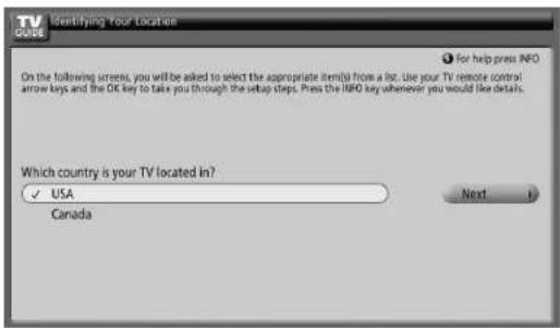 PIONEER PDP5080HD - Screen 1: Select Country - 1