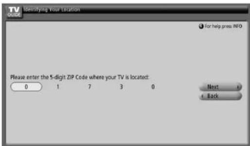 PIONEER PDP5080HD - Screen 2: Enter ZIP or Postal Code - 1