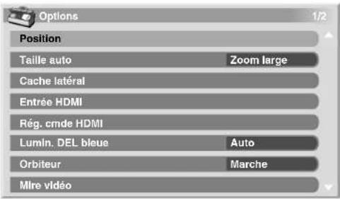 PIONEER PDP5080HD - Au sujet des menus "Options" - 1