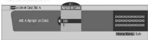 A#t. A #e#p# un Cam# Ant. A Agrepar un Cam# 000 Home Menu: Salir