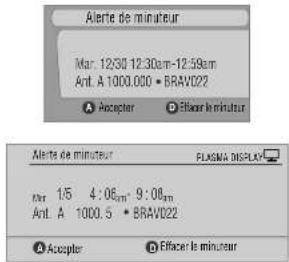 PIONEER PDP5080HD - Quand le moment d'un rappel programmé est atteint (l'accord automatique n'est pas en service) - 2