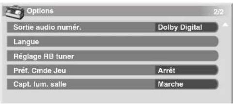 PIONEER PDP5080HD - Au sujet des menus "Options" - 2