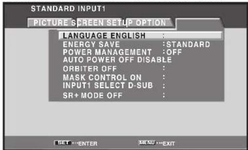 PIONEER PRO1010HD - Press the MENU button to display the menu screen. - 2