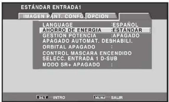 PIONEER PRO1010HD - Ajustes de ahora de energia (AHORRO DE ENERGÍA) - 5