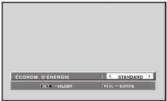 PIONEER PRO1010HD - Réglages d'économie d'énergie (ÉCONOM. D'ENERGIE) - 6