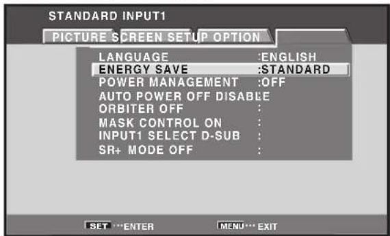PIONEER PRO1010HD - Energy Saving Settings (ENERGY SAVE) - 5