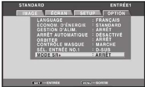 PIONEER PRO1010HD - Utilisez les touches / pour selectionner [MODE SR+], puis appuyez sur la touche SET. - 1