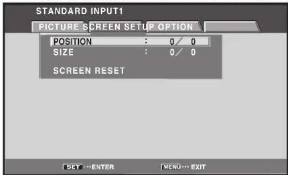PIONEER PRO1010HD - Use the  buttons to select [SCREEN]. (MENUDuringPCsignalinputviaINPUT1orINPUT5.) - 2