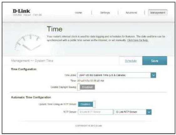 D-LINK DIR859 - Gestion Heure et calendrier Heure - 1