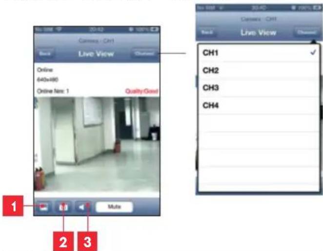Live View Online 640x480 Online Next: 1 Quality Good 1 2 3 Make Ch1 CH2 CH3 CH4 Live View