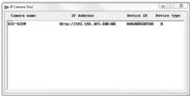 IP Camera Tool Camera name IP Address Device ID Device type DSC-523W Http://192.168.url.448.com smmb@carver.h H