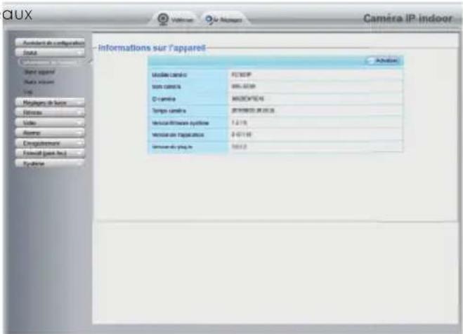 CAMéra IP indoor Informations sur l'appareil Modèle command PC100IP Syst command 895-3239 C-camera MARCH/FEAV Tempo command 20190601.28.20.28 Medical/Information system 4.21%