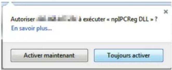 Autoriser à exécuter « npIPCReg DLL » ? En savoir plus... Activer maintenant Toujours activer
