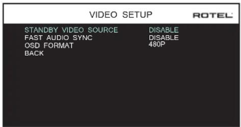 ROTEL RSP1576 MKII - Настройка VIDEO – Video Setup - 1
