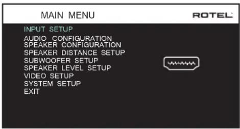 ROTEL RSP1576 MKII - MAIN MENU - 1