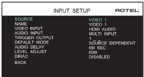ROTEL RSP1576 MKII - Configuration des Entrées (Input Setup) - 1