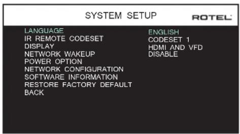 ROTEL RSP1576 MKII - System Setup - 1