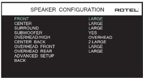 ROTEL RSP1576 MKII - Understanding Speaker Configuration - 1