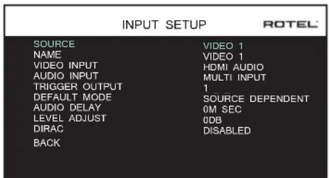 ROTEL RSP1576 MKII - INPUT SETUP - 1