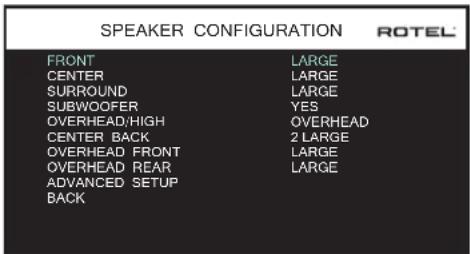 ROTEL RSP1576 MKII - Luidsprekerconfiguratie - 1