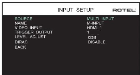 ROTEL RSP1576 MKII - Настройка входа Multi - 1