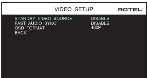 ROTEL RSP1576 MKII - Impostazione video (Video Setup) - 1