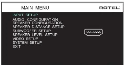 ROTEL RSP1576 MKII - Menu Principal (Main Menu) - 1