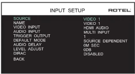 ROTEL RSP1576 MKII - Impostazione ingresso (Input Setup) - 1